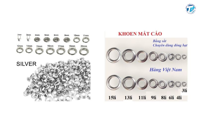 Tổng hợp các kích thước khoen ore thông dụng